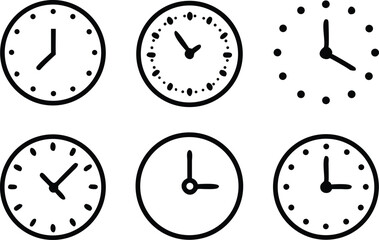 Time and Clock icons set. Time symbols collection. Vector illustration
