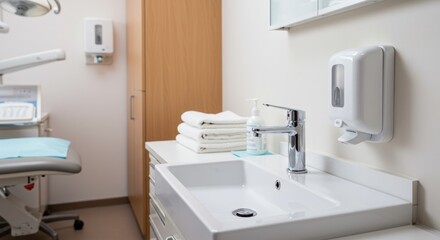 Clinical hygiene Sink soap and spotless surfaces