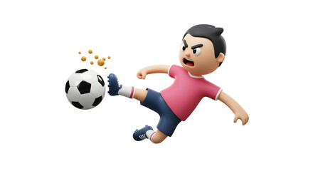 Child cartoon playing football