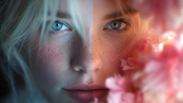 Freckles with Blonde, Flowers, and Portrait.