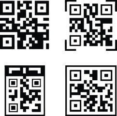 QR Code icons set. Scan Qr code symbol