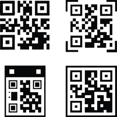 QR Code icons set. Scan Qr code symbol