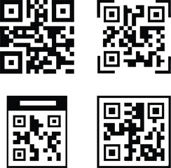 QR Code icons set. Scan Qr code symbol