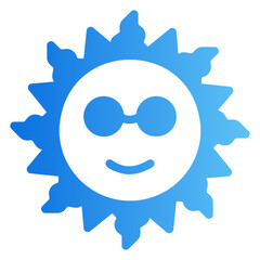 happy sun Gradient icon