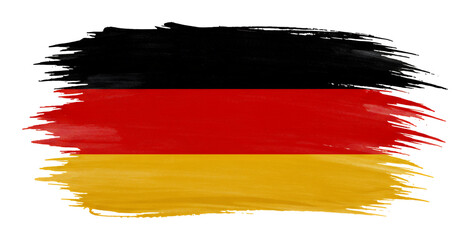 黒赤金の鮮やか絵の具 力強く大胆な国旗表現