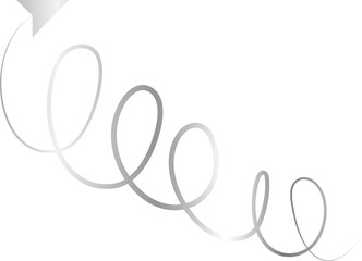 Arrow line spiral silver metallic, icon, sign