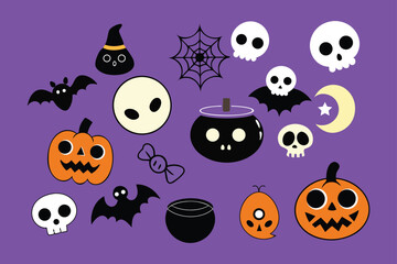 Halloween Trick or Treat Party Background with Pumpkin Spooky Vector Design