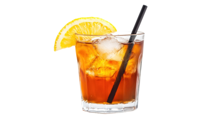 Isolated drinks. Glasses of fresh citrus juices (orange, grapefruit, lemon, lime) and cut fruits isolated on white background