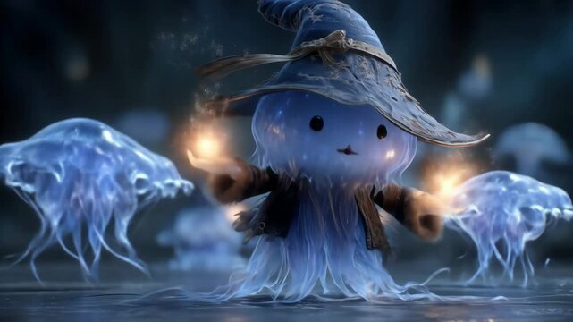Magical Jellyfish Wizard Fantasy.