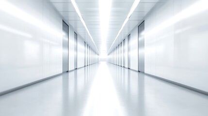 Fototapeta premium Contemporary blue office interior with abstract blur background