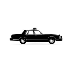 Police Car Silhouette Vector