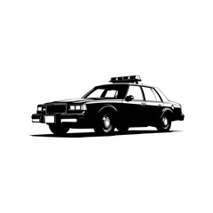 Police Car Silhouette Vector