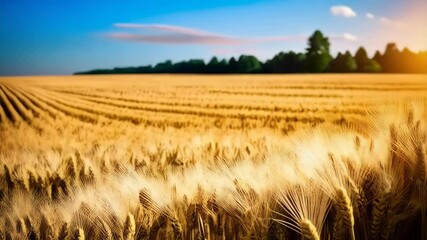 Two beer glasses filled with frothy beer, with a wooden barrel and golden wheat field background at sunset - Powered by Adobe