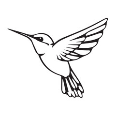 Fototapeta premium Hummingbird in flight artistic silhouette illustration