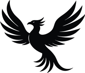 phoenix bird controller silhouette vector illustration