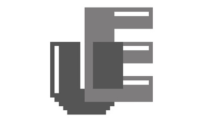 Fototapeta premium ue letter design vector logo pixel art