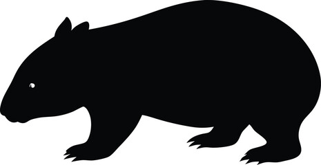 wombat silhouette vector
