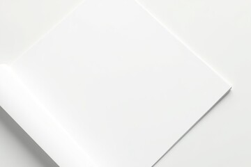 Blank white paper sheet with book cover and curled corner in 3D vector style