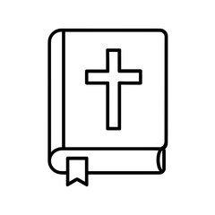 Obraz premium Holy Bible icon in outline style – Christian sacred scripture
