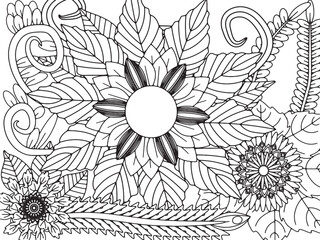 Flowers Coloring Pages For Adultes