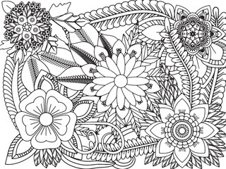 Flowers Coloring Pages For Adultes