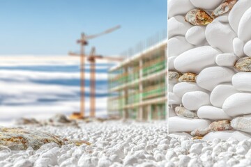 White Stone Texture and Construction Site Background