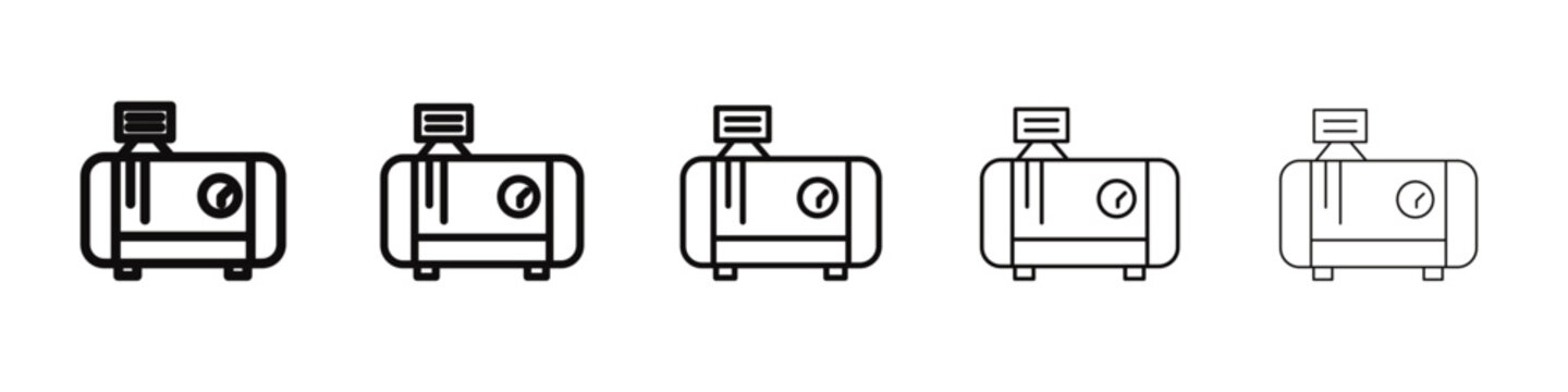 Air compressor pump icon black and white vector sign