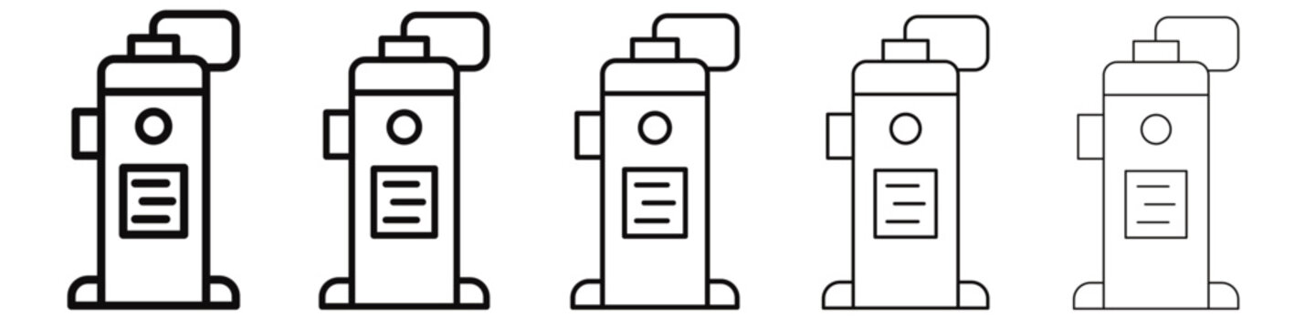 Air compressor pump icon black and white vector sign