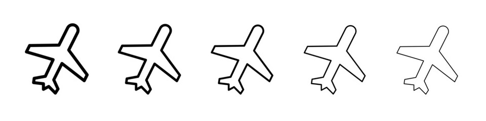Airplane icon black and white vector sign