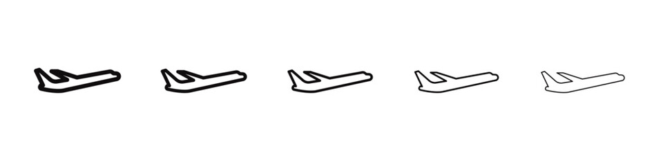 Airplane icon black and white vector sign
