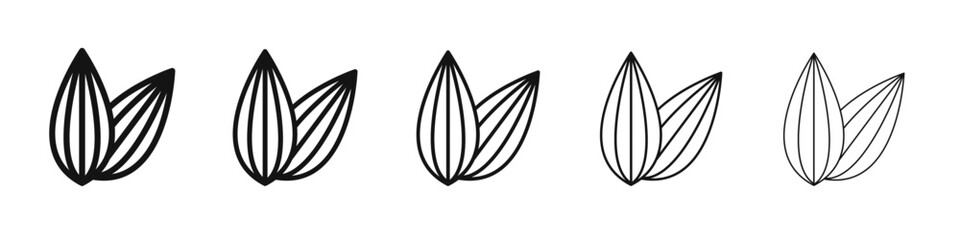 Almond icon black and white vector sign