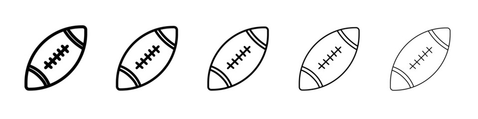 American Rugby ball icon black and white vector sign