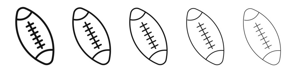 American Rugby ball icon black and white vector sign