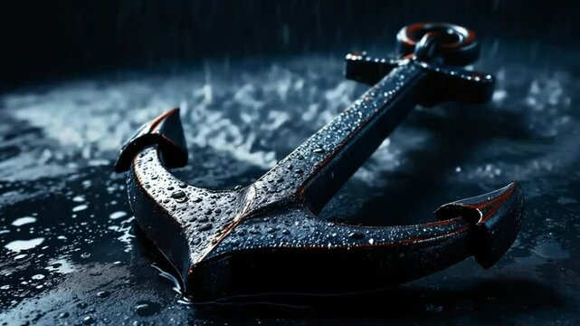 Anchors aweigh rain water drops metal