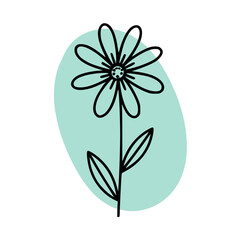 Cute Flower Line Art Illustration