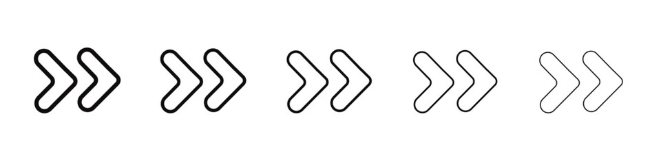 Arrow chevron icon black and white vector sign