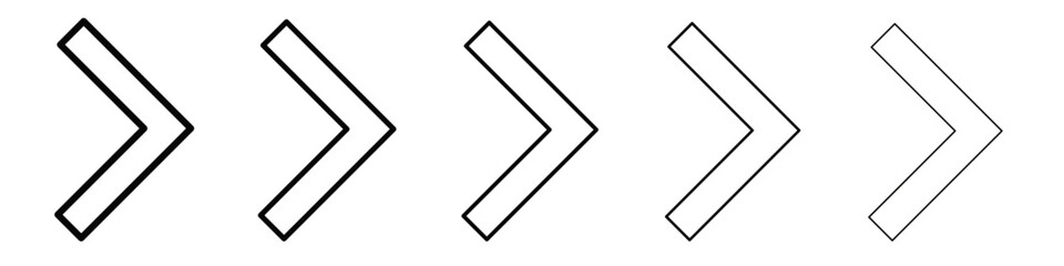 Arrow chevron icon black and white vector sign