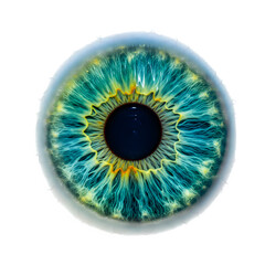 Realistic Human Eyeball Isolated on Transparent or White Background 