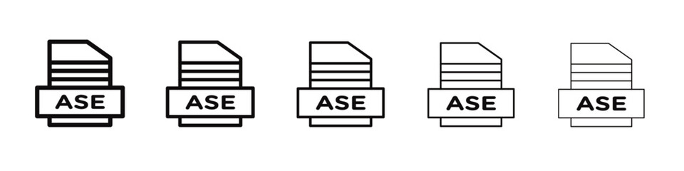 ASE File Document Icon black and white vector sign