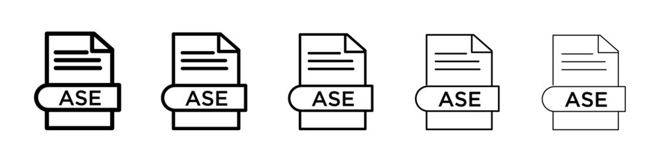 ASE File Document Icon black and white vector sign