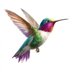 Vibrant Hummingbird in Mid-Flight with Colorful Plumage Capturing the Beauty of Nature in a Stunning Wildlife Scene