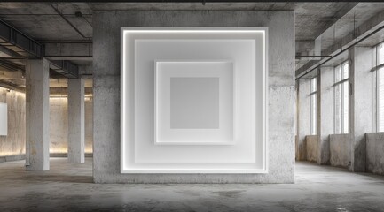 Fototapeta premium White Geometric Illusion in Minimalist Industrial Setting