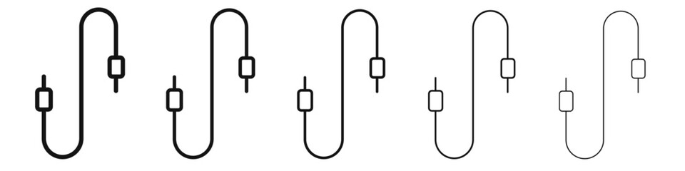 AUX cable icon black and white vector sign