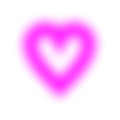 Transparent love element with pink glowing color