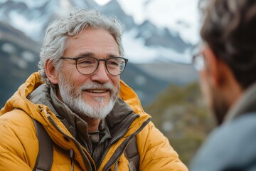 Man talking with a mentor psychologist during a therapy session for mental health and anxiety., Generative AI