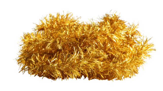 Golden tinsel festive decoration sparkly glitter Christmas