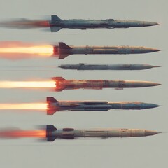rockets in sky