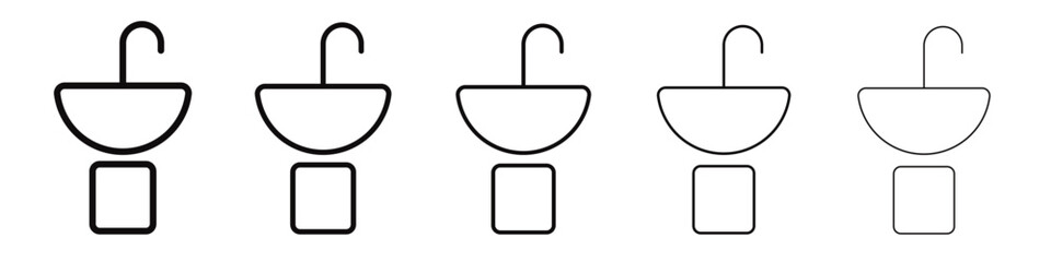 Bathroom sink icon black and white vector sign