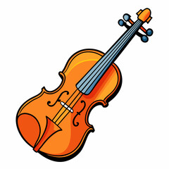 Fototapeta premium Cartoon Violin Vector Illustration – Playful, Stylish Music Instrument with Smooth Curves, Clean Design.
