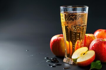 Ultra Hd Picture of White Background Whitea Glass of Apple Juice on a Black Background